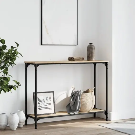 Bezpieczna płatność Stolik konsolowy, dąb sonoma, 101x30,5x75 cm Lumarko! - Hurtownia wielobranżowa Lumarko