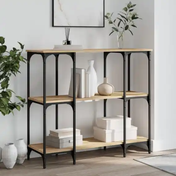 Stolik konsolowy, dąb sonoma, 102x35x90 cm Lumarko! - Hurtownia wielobranżowa Lumarko Dostępne od ręki