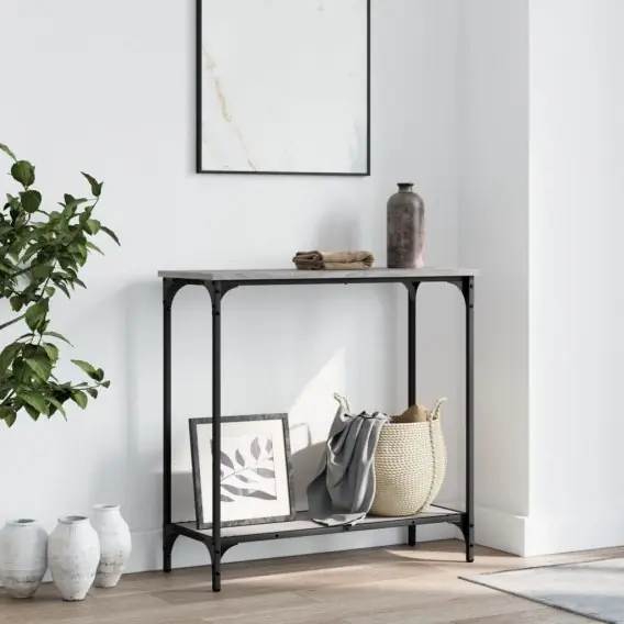 Stolik konsolowy, szary dąb sonoma, 75x30,5x75 cm Lumarko! - Hurtownia wielobranżowa Lumarko Tylko do końca tygodnia