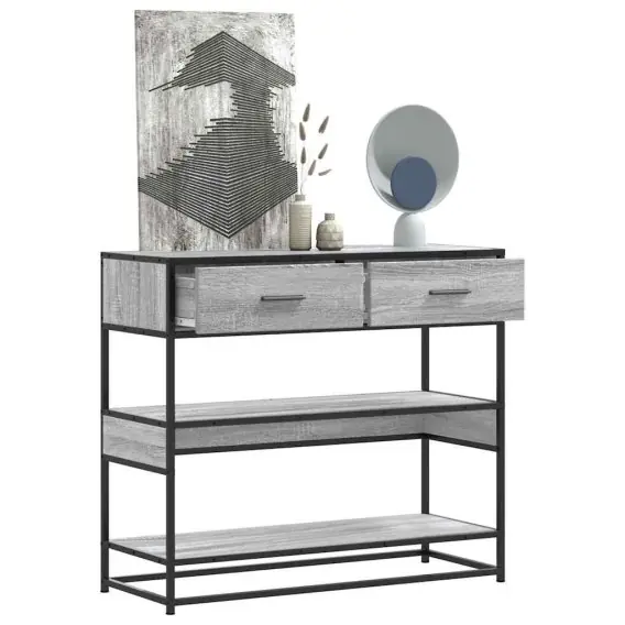 Stolik konsolowy, szary dąb sonoma, 90x35x80 cm Lumarko! - Hurtownia wielobranżowa Lumarko Do wyczerpania zapasów