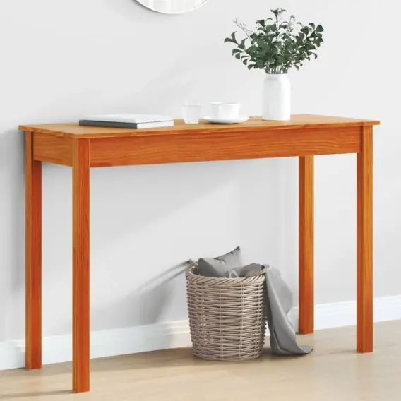 Stolik konsolowy, woskowy brąz, 110x40x75 cm, drewno sosnowe Lumarko! - Hurtownia wielobranżowa Lumarko Cena promocyjna