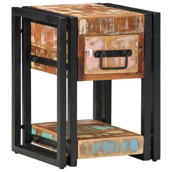 Niska cena Stolik nocny 2 szt. 40x40x40 cm Lite drewno z recyklingu Lumarko! - Hurtownia wielobranżowa Lumarko