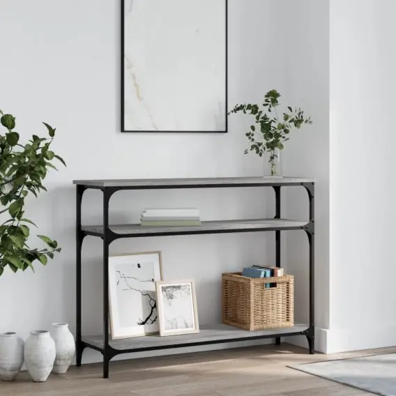 Stolik konsolowy, szary dąb sonoma, 100x29x75 cm Lumarko! - Hurtownia wielobranżowa Lumarko Dostępne od ręki