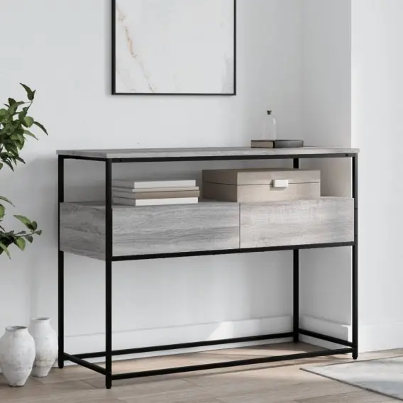 Stolik konsolowy, szary dąb sonoma, 100x40x75 cm Lumarko! - Hurtownia wielobranżowa Lumarko Dostępne od ręki