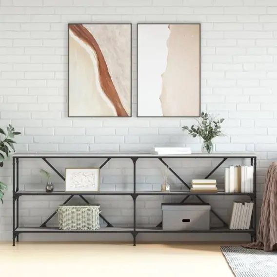 Stolik konsolowy, szary dąb sonoma, 200x30x75 cm Lumarko! - Hurtownia wielobranżowa Lumarko Łatwy zwrot