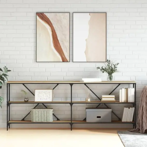 Stolik konsolowy, dąb sonoma, 200x30x75 cm Lumarko! - Hurtownia wielobranżowa Lumarko Hit sprzedaży