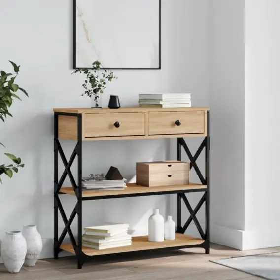 Stolik konsolowy, dąb sonoma, 75x28x75 cm Lumarko! - Hurtownia wielobranżowa Lumarko Zniżka