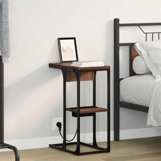 Łatwy zwrot Stolik nocny Brązowy dąb 41.5 x 26 x 60.5 cm Lumarko! - Hurtownia wielobranżowa Lumarko