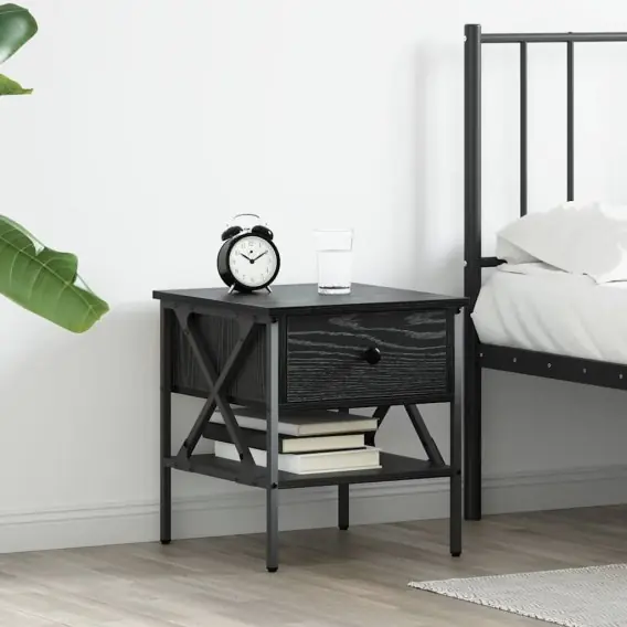 Stolik nocny Czarny dąb 40x42x45 cm Drewno kompozytowe Lumarko! - Hurtownia wielobranżowa Lumarko Wyjątkowa oferta
