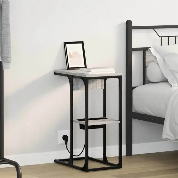 Stolik nocny Szary sonoma 41.5 x 26 x 60.5 cm Lumarko! - Hurtownia wielobranżowa Lumarko Zamów teraz