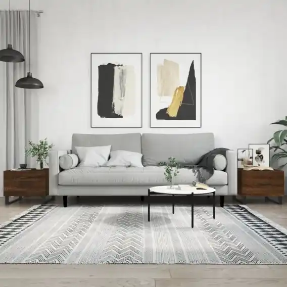 Stoliki kawowe, 2 szt., brązowy dąb, 50x50x40 cm Lumarko! - Hurtownia wielobranżowa Lumarko Rabat