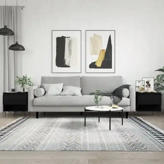 Nie przegap Stoliki kawowe, 2 szt., czarne, 50x46x50 cm Lumarko! - Hurtownia wielobranżowa Lumarko