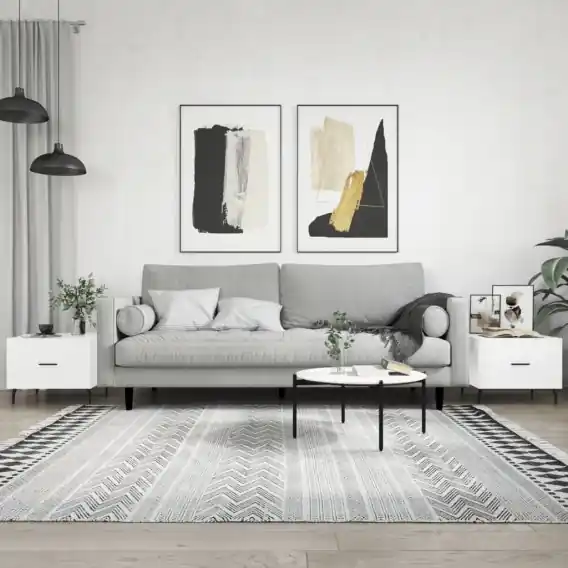Stoliki kawowe, 2 szt., białe z połyskiem, 50x50x40 cm Lumarko! - Hurtownia wielobranżowa Lumarko Promocja