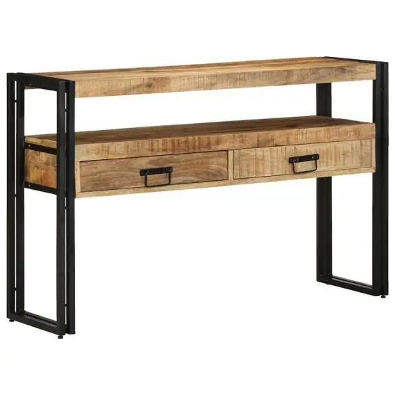 Wyprzedaż Stoliki nocne Czarny 120x33x75 cm Lite drewno mango i metal Lumarko! - Hurtownia wielobranżowa Lumarko