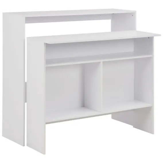 Stół barowy z 2 blatami, biały, 130 x 40 x 120 cm Lumarko! - Hurtownia wielobranżowa Lumarko Łatwy zwrot