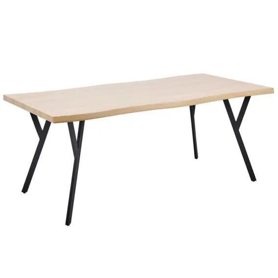 Wyjątkowa oferta Stół do jadalni ALTON Jasnobrązowy 180 cm 90 cm MDF Stal Lumarko