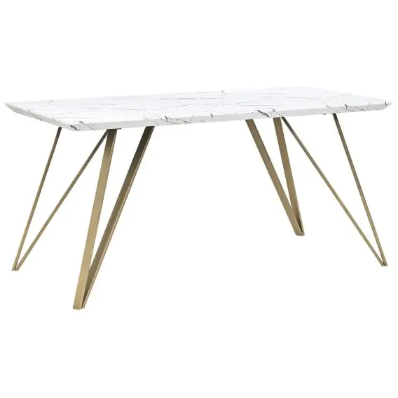 Stół do jadalni MOLDEN Biały/ złoty 150 cm 80 cm Lumarko Szybka dostawa