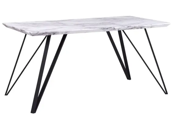 Taniej Stół do jadalni MOLDEN Czarny/ biały 150 cm 80 cm Lumarko