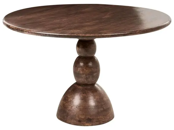 Stół do jadalni SILVON Ciemnobrązowy 120 cm 120 cm Drewno mango - Hurtownia wielobranżowa Lumarko Promocja