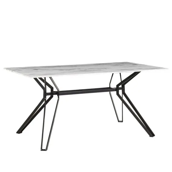 Stół do jadalni szklany 160 x 90 cm efekt marmuru z... Lumarko Kup teraz