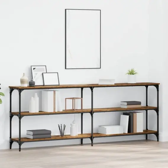 Taniej Stół Konsolowy Stare Drewno 200x29x75 cm Drewno Inżynieryjne Lumarko! - Hurtownia wielobranżowa Lumarko