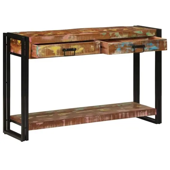 Wyprzedaż Stół konsolowy Wielokolorowy 120x33x75 cm Lite drewno z odzysku Lumarko! - Hurtownia wielobranżowa Lumarko