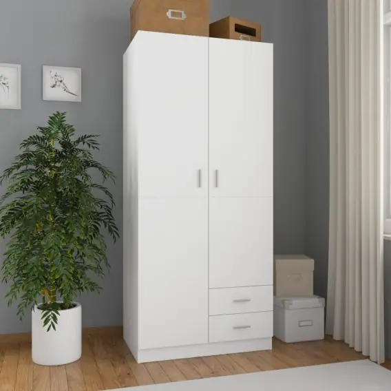 Szafa, biała, 80x52x180 cm, płyta wiórowa Lumarko! - Hurtownia wielobranżowa Lumarko Cena promocyjna