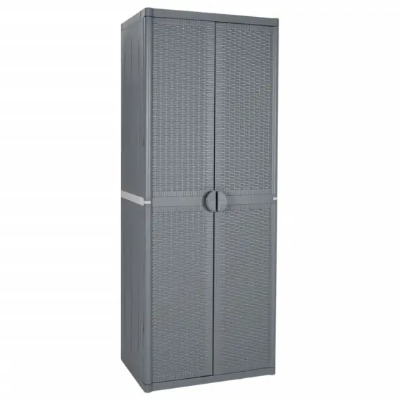 Szafa ogrodowa, szara, 65x45x172 cm, rattan PP Lumarko! - Hurtownia wielobranżowa Lumarko Łatwy zwrot