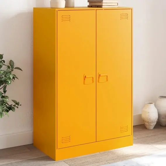 Szafka boczna, musztardowa, 67x39x107 cm, stal Lumarko! - Hurtownia wielobranżowa Lumarko Ekspresowa dostawa
