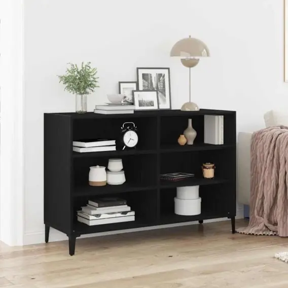 Szafka Czarna Dąb 103,5x35x70 cm z drewna inżynieryjnego Lumarko! - Hurtownia wielobranżowa Lumarko Szybka wysyłka