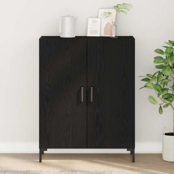Kup online Szafka Czarna Dąb 69,5x34x90 cm Drewno Inżynieryjne Lumarko! - Hurtownia wielobranżowa Lumarko