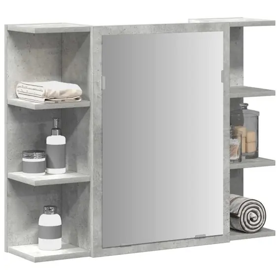 Szafka łazienkowa z lustrem, szarość betonu, 80 x 20,5 x 64 cm Lumarko! - Hurtownia wielobranżowa Lumarko Wyprzedaż