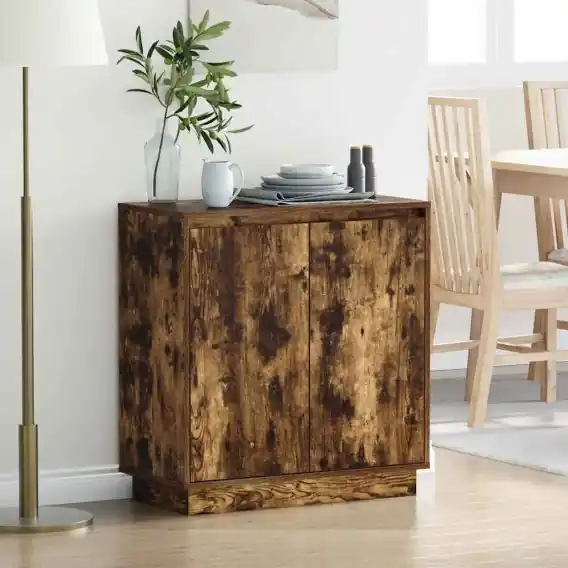 Wybór klientów VidaXL Komoda LED Dąb wędzony 71 x 34,5 x 75 cm Drewno inżynieryjne - Hurtownia wielobranżowa Lumarko