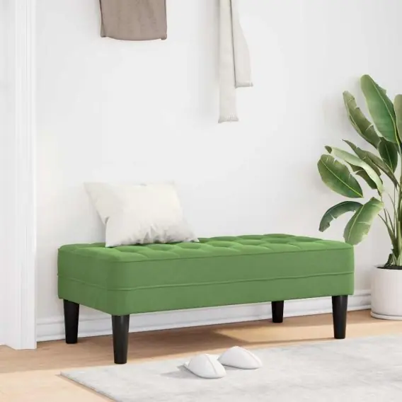 VidaXL ławka z poduszką Jasnozielony 113 x 57 x 39 cm Aksamit - Hurtownia wielobranżowa Lumarko Ostatnie sztuki