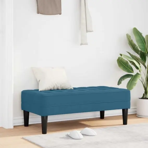 VidaXL ławka z poduszką Niebieski 113 x 57 x 39 cm Aksamit - Hurtownia wielobranżowa Lumarko Tylko do końca tygodnia