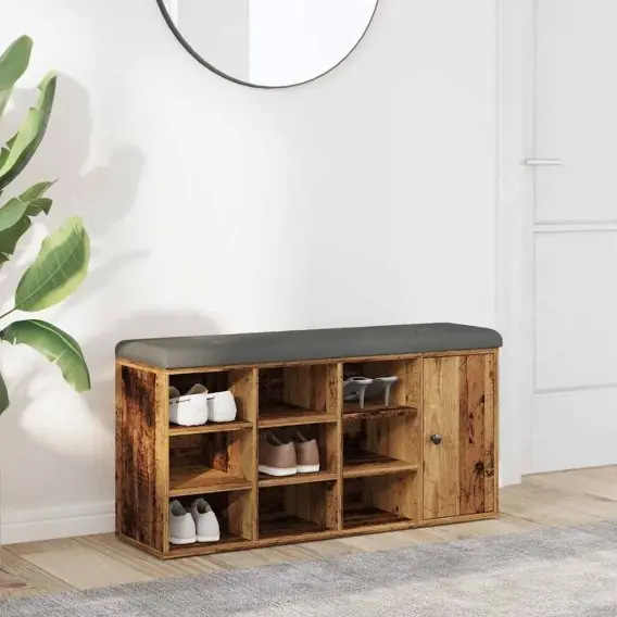 VidaXL Ławka na buty Stare drewno 102x32x50 cm Drewno klejone - Hurtownia wielobranżowa Lumarko Zniżka