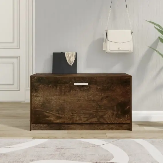 VidaXL Ławka z miejscem na buty, przydymiony dąb, 80x24x45 cm - Hurtownia wielobranżowa Lumarko Ostatnie sztuki