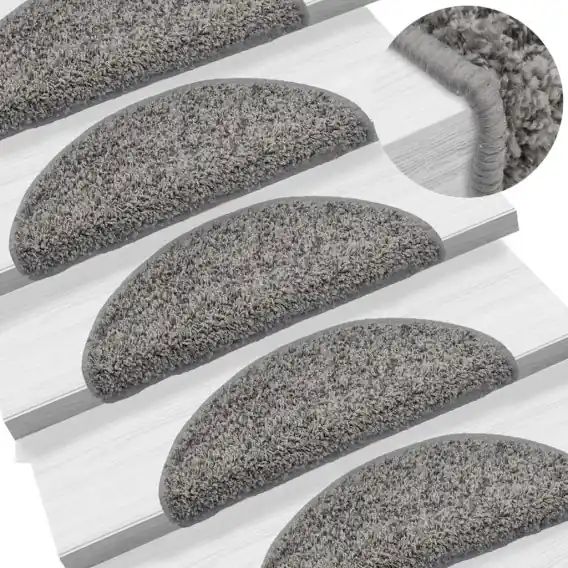Niska cena VidaXL Maty na schody 10 szt. 56x17x3 cm Szare półokrągłe - Hurtownia wielobranżowa Lumarko