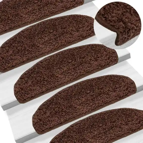 VidaXL Maty na schody 10 szt. 65x21x4 cm Brązowe półokrągłe duże - Hurtownia wielobranżowa Lumarko Bezpieczna płatność
