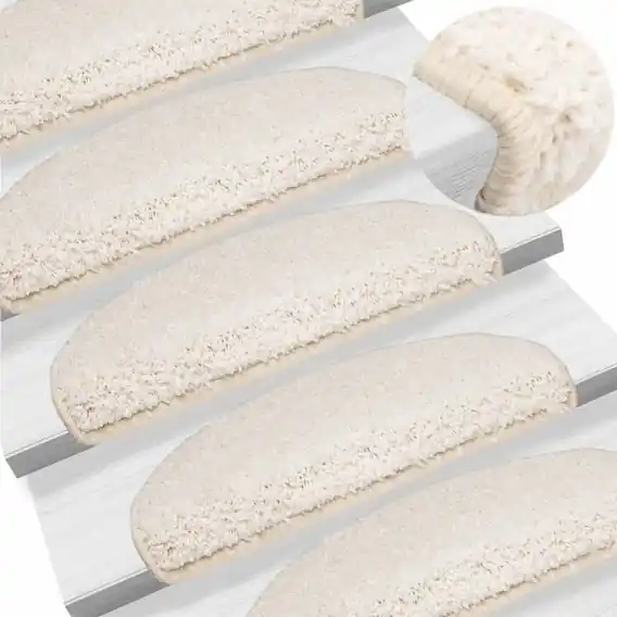 VidaXL Maty na schody 15 szt. 65x21x4 cm Białe półokrągłe duże - Hurtownia wielobranżowa Lumarko Wyjątkowa oferta