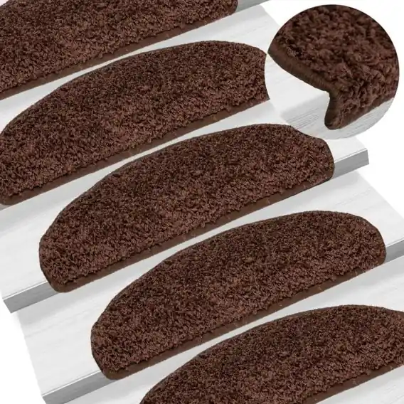 VidaXL Maty na schody 15 szt. 65x21x4 cm Brązowe półokrągłe duże - Hurtownia wielobranżowa Lumarko Bezpieczna płatność