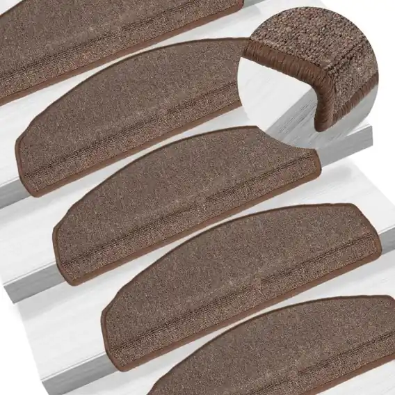 VidaXL Maty na schody 15 szt. 65x24x4 cm Brąz kawowy Półokrągły Duży - Hurtownia wielobranżowa Lumarko Łatwy zwrot