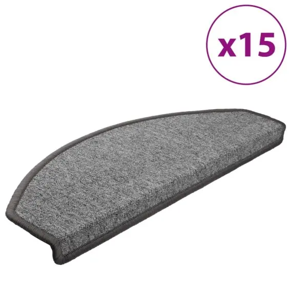 Bezpieczna płatność VidaXL Maty na schody 15 szt. 65x24x4 cm Ciemnoszare Półokrągłe Duże - Hurtownia wielobranżowa Lumarko