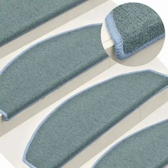 Promocja VidaXL Maty na schody 15 szt. 65x24x4 cm, niebieskie, półokrągłe, duże - Hurtownia wielobranżowa Lumarko