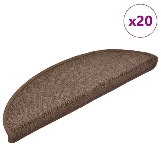 Oferta limitowana VidaXL Maty na schody 20 szt. 56x17x3 cm Brąz kawowy Półokrągły - Hurtownia wielobranżowa Lumarko