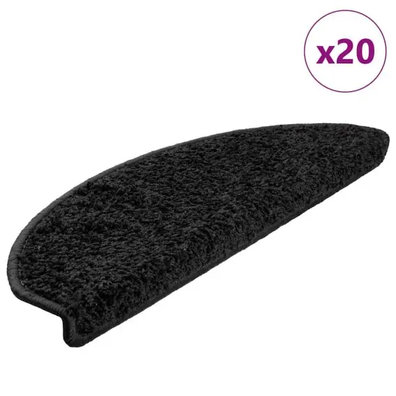 VidaXL Maty na schody 20 szt. 65x21x4 cm Czarne półokrągłe duże - Hurtownia wielobranżowa Lumarko Cena promocyjna