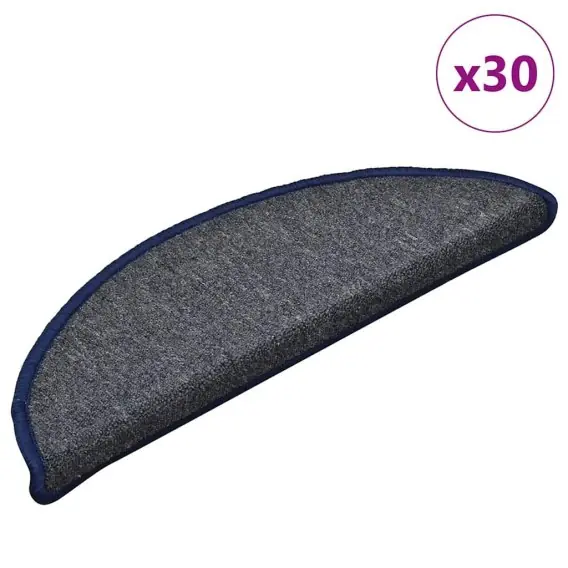VidaXL Maty na schody 30 szt. 56x17x3 cm Ciemnoszare i niebieskie półokrągłe - Hurtownia wielobranżowa Lumarko Darmowy zwrot