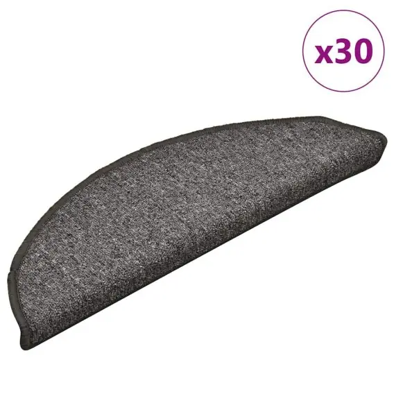 VidaXL Maty na schody 30 szt. 56x17x3 cm Ciemnoszary Półokrągły - Hurtownia wielobranżowa Lumarko Szybka wysyłka