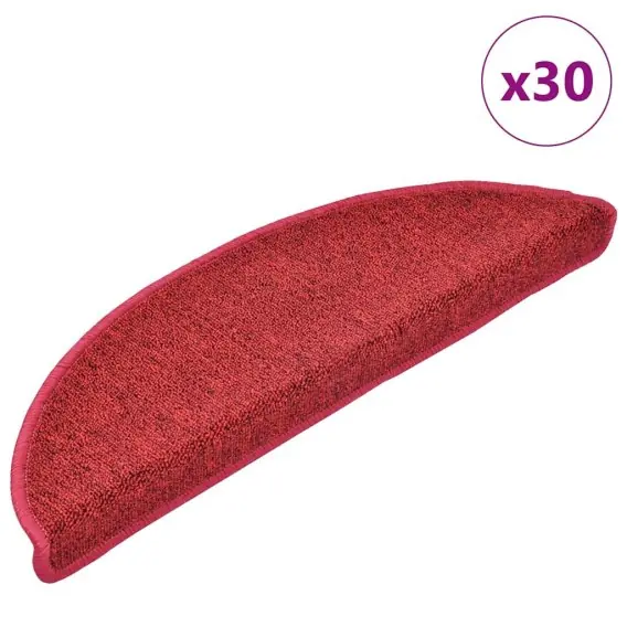 Niska cena VidaXL Maty na schody 30 szt. 56x17x3 cm Czerwone Półokrągłe - Hurtownia wielobranżowa Lumarko