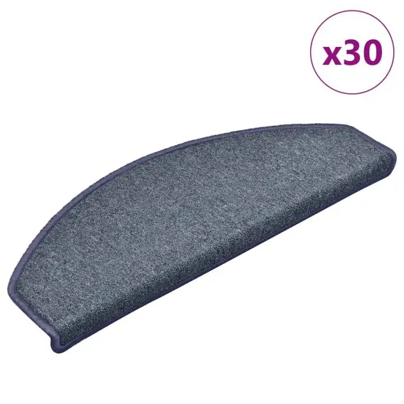 Nie przegap VidaXL Maty na schody 30 szt. 65x24x4 cm Ciemnoszare i niebieskie, półokrągłe, duże - Hurtownia wielobranżowa Lumarko